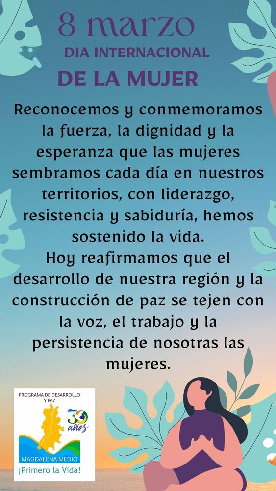Reconocimiento para las mujeres, su aporte a la construcción de paz es invaluable.